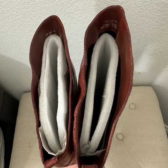 Zara genuine leather cognac tall Boots - Picture 4 of 12